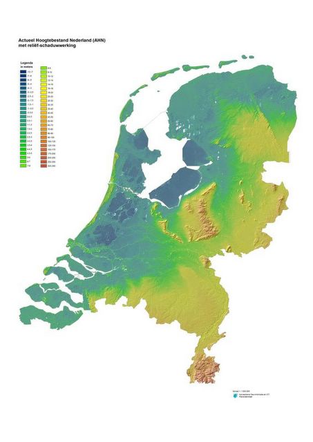 hoogtekaart nederland